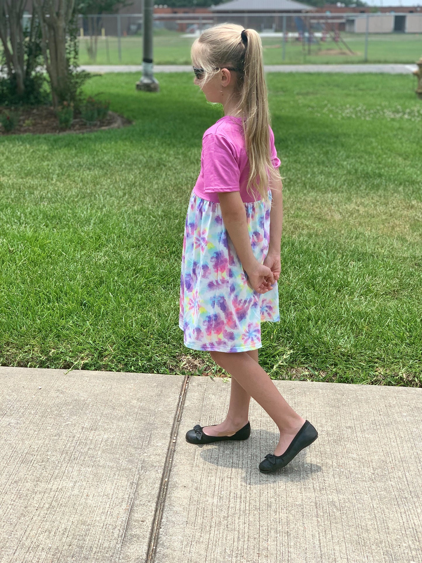 Pink Tye Die Cap Dress
