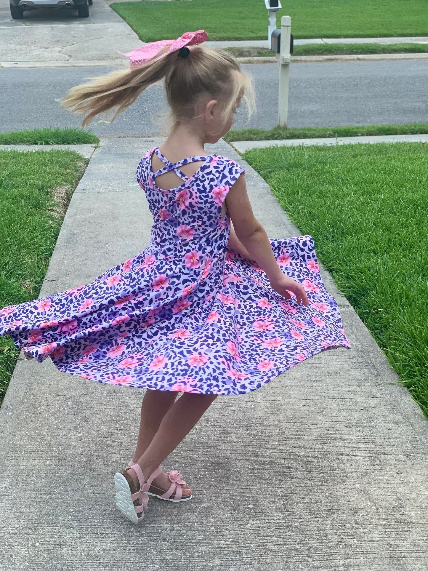 Floral Leopard Twirl Tank