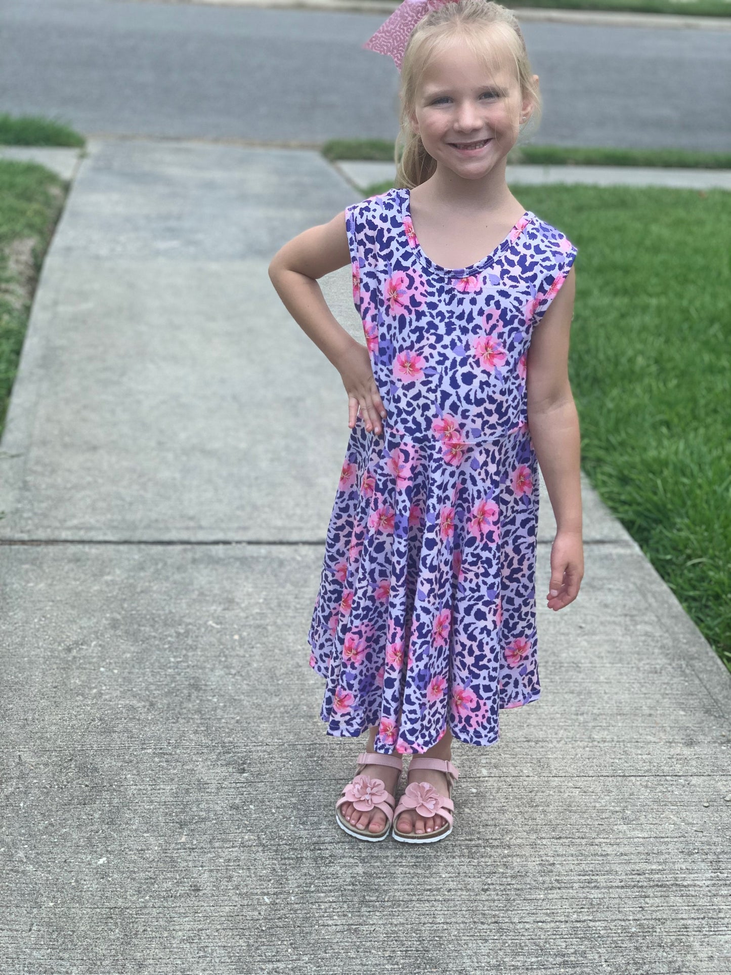 Floral Leopard Twirl Tank