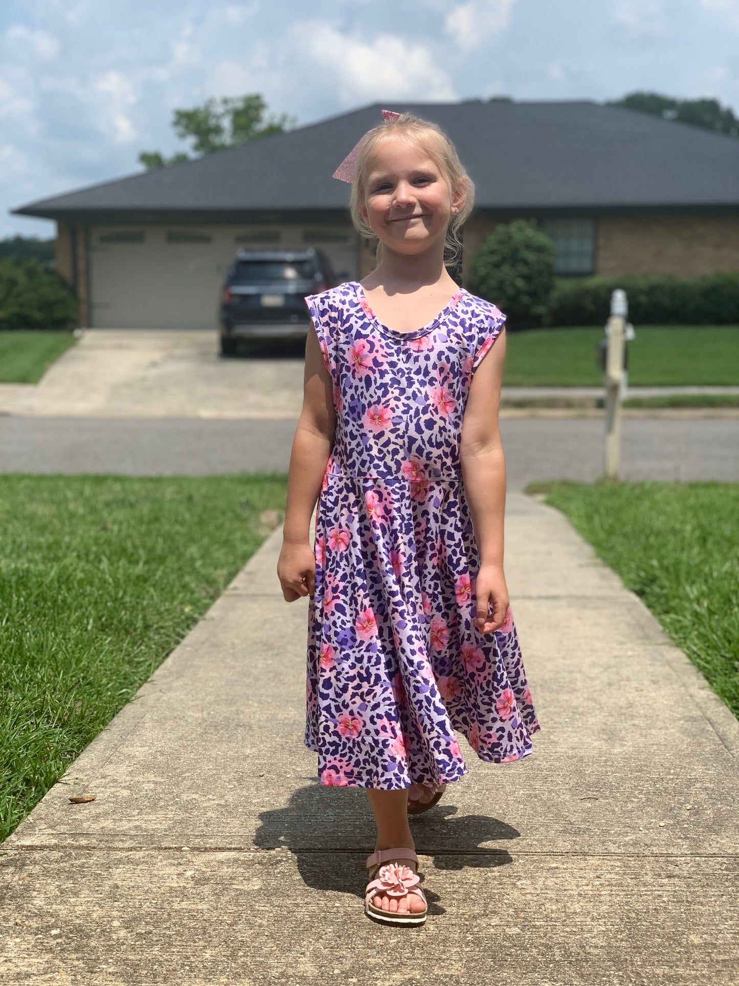 Floral Leopard Twirl Tank