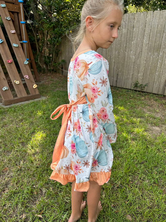 Floral Pumpkin Long sleeve dress
