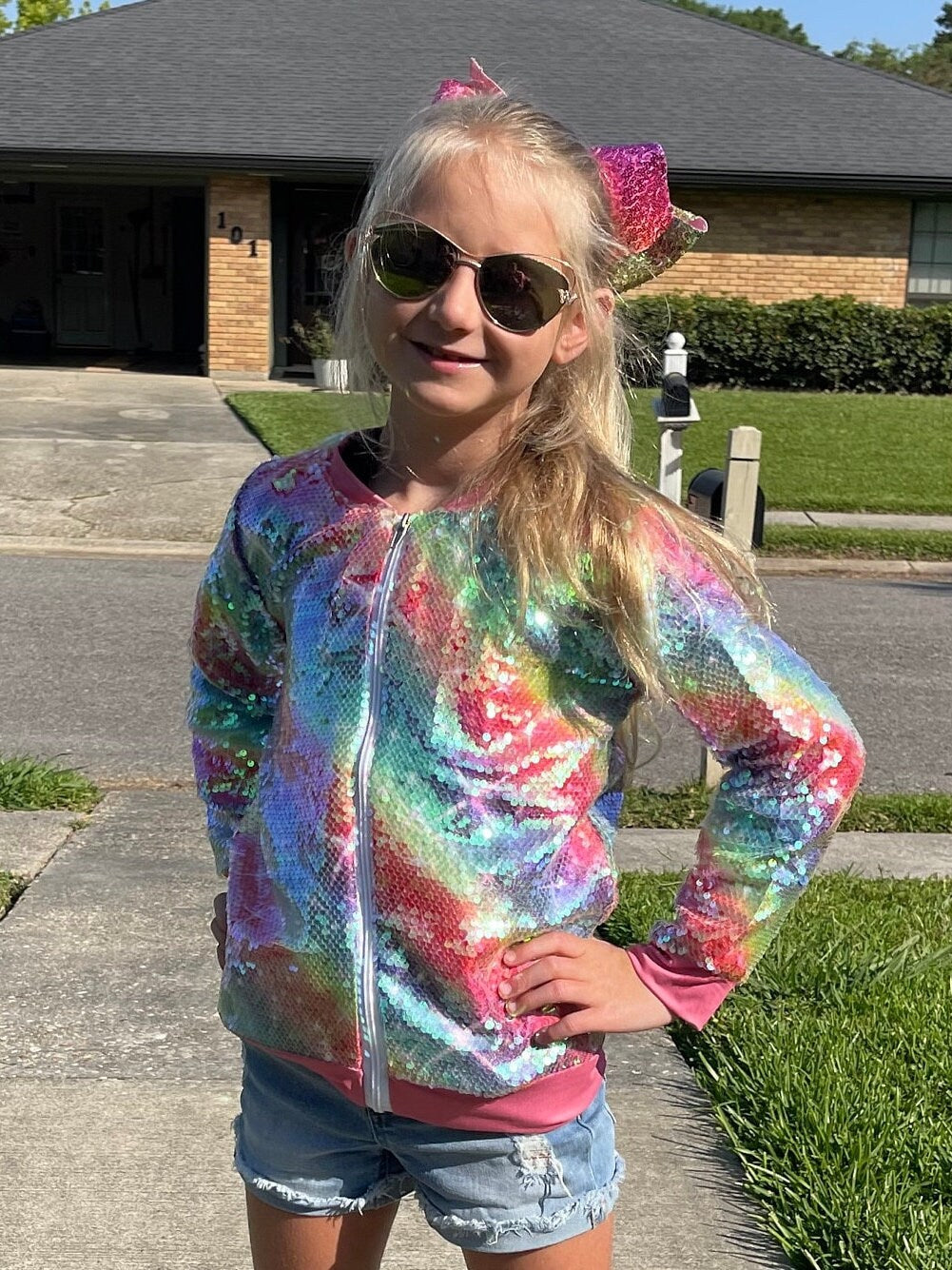 Rainbow Sparkly Sequin Jacket