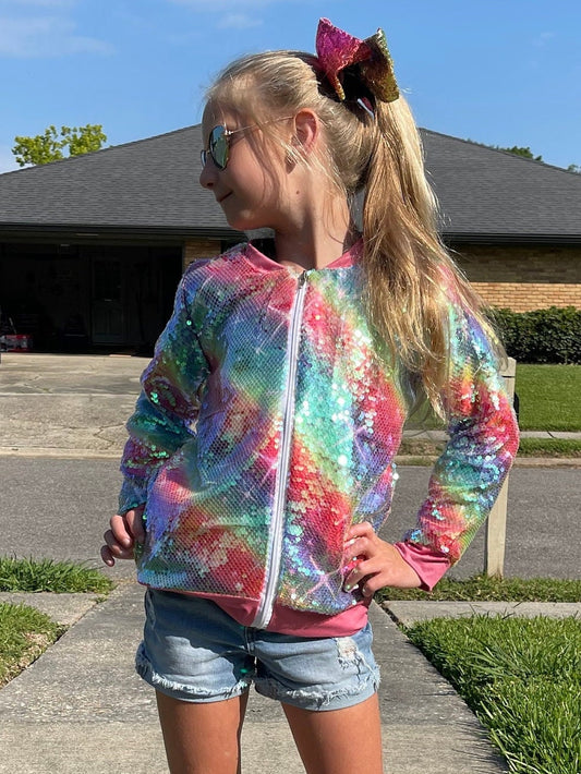 Rainbow Sparkly Sequin Jacket