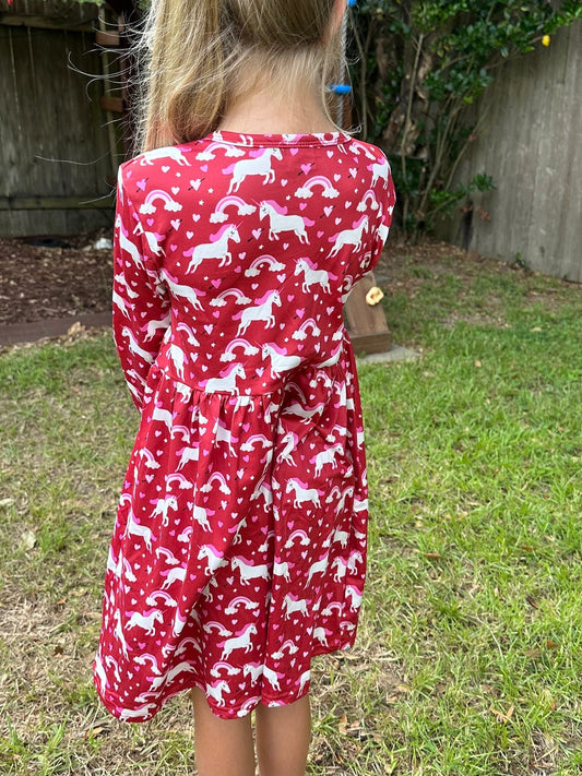 Rainbow Unicorn Long Sleeve dress