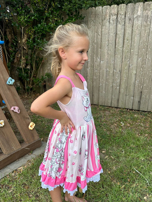 White Cat panel Tie Back Tank