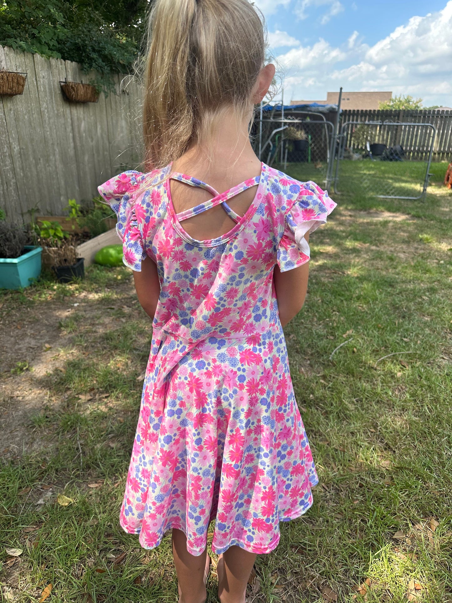 Pink Floral twirl Dress