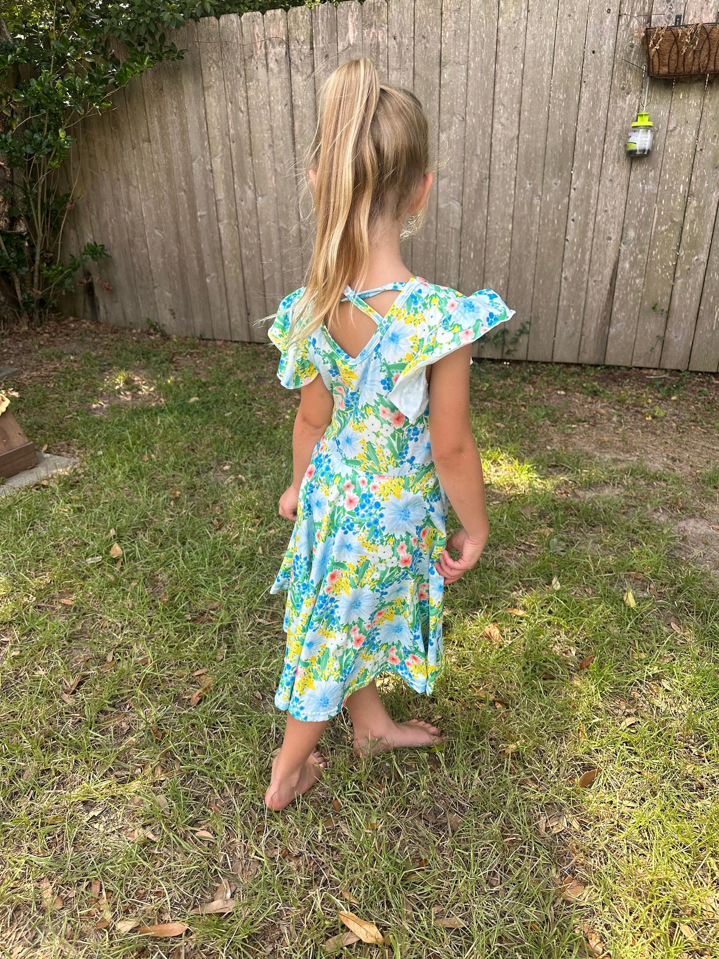 Green Floral Twirl Dress