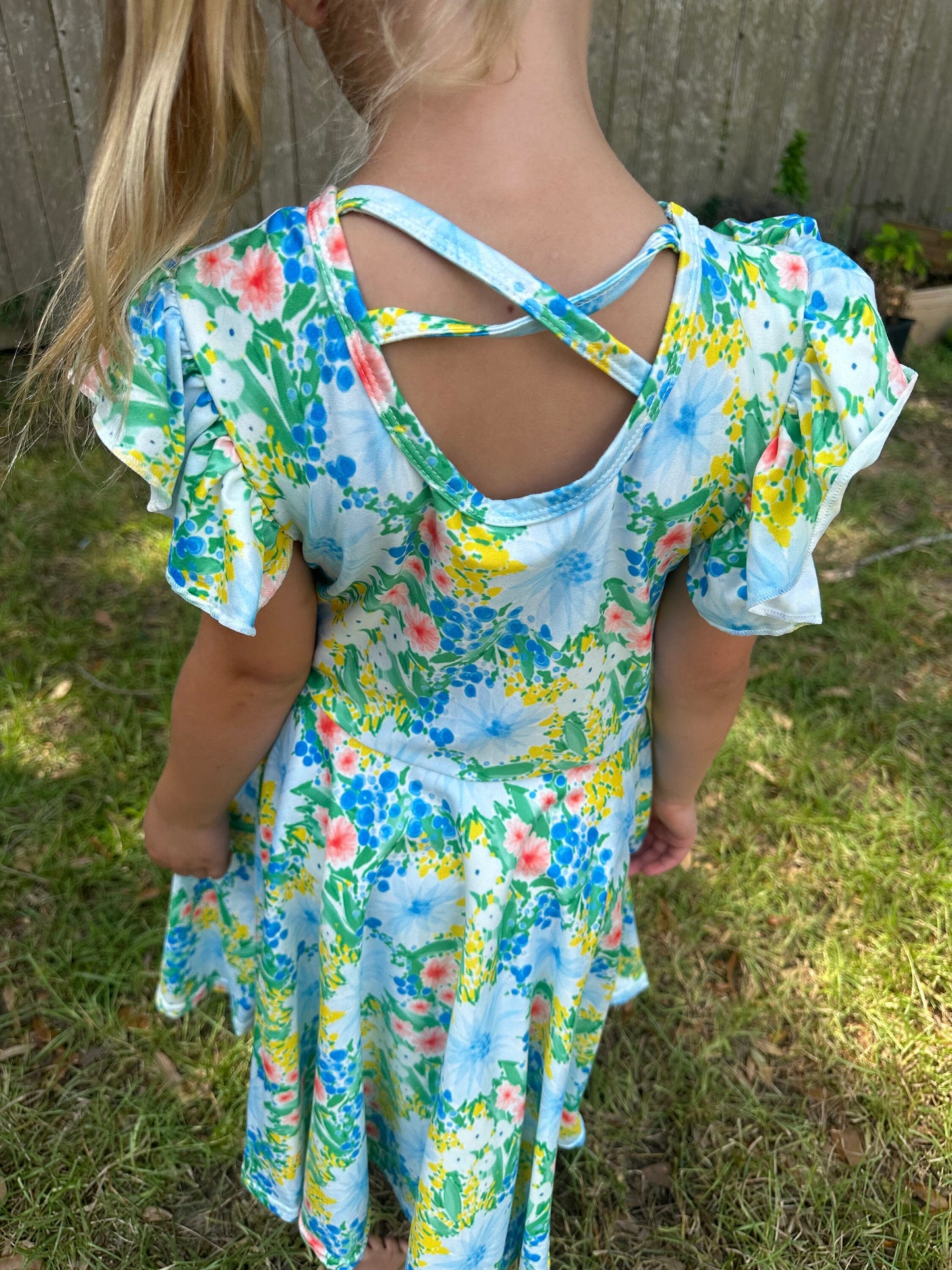 Green Floral Twirl Dress