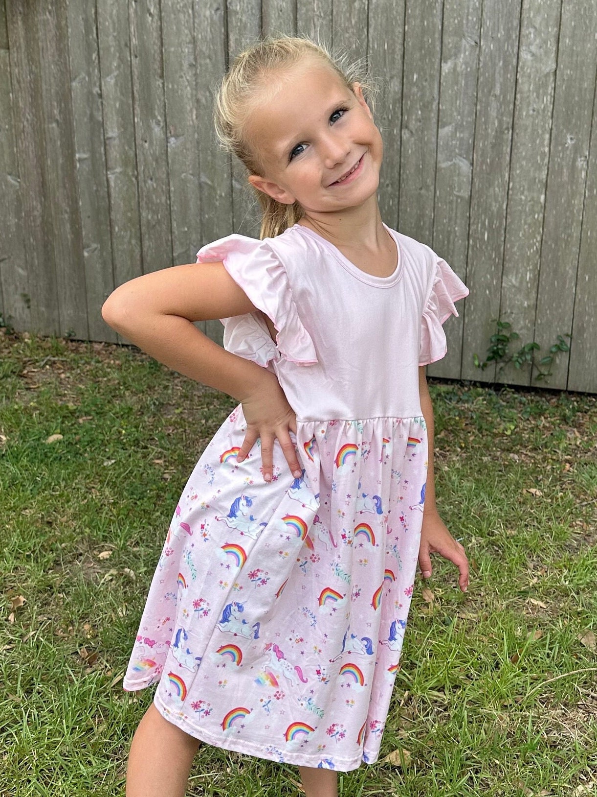 Pink Unicorn Rainbow Dress