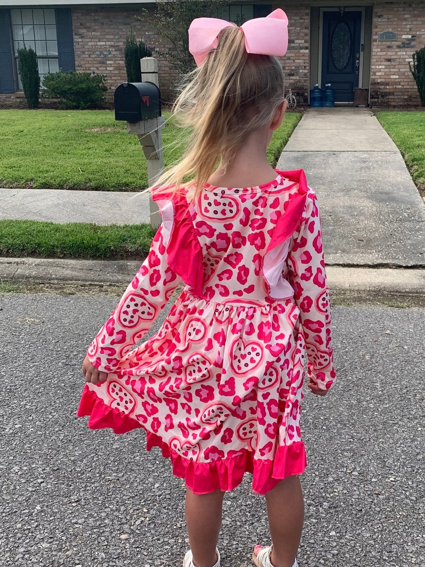Leopard Pizza Love Ruffle Twirl Dress