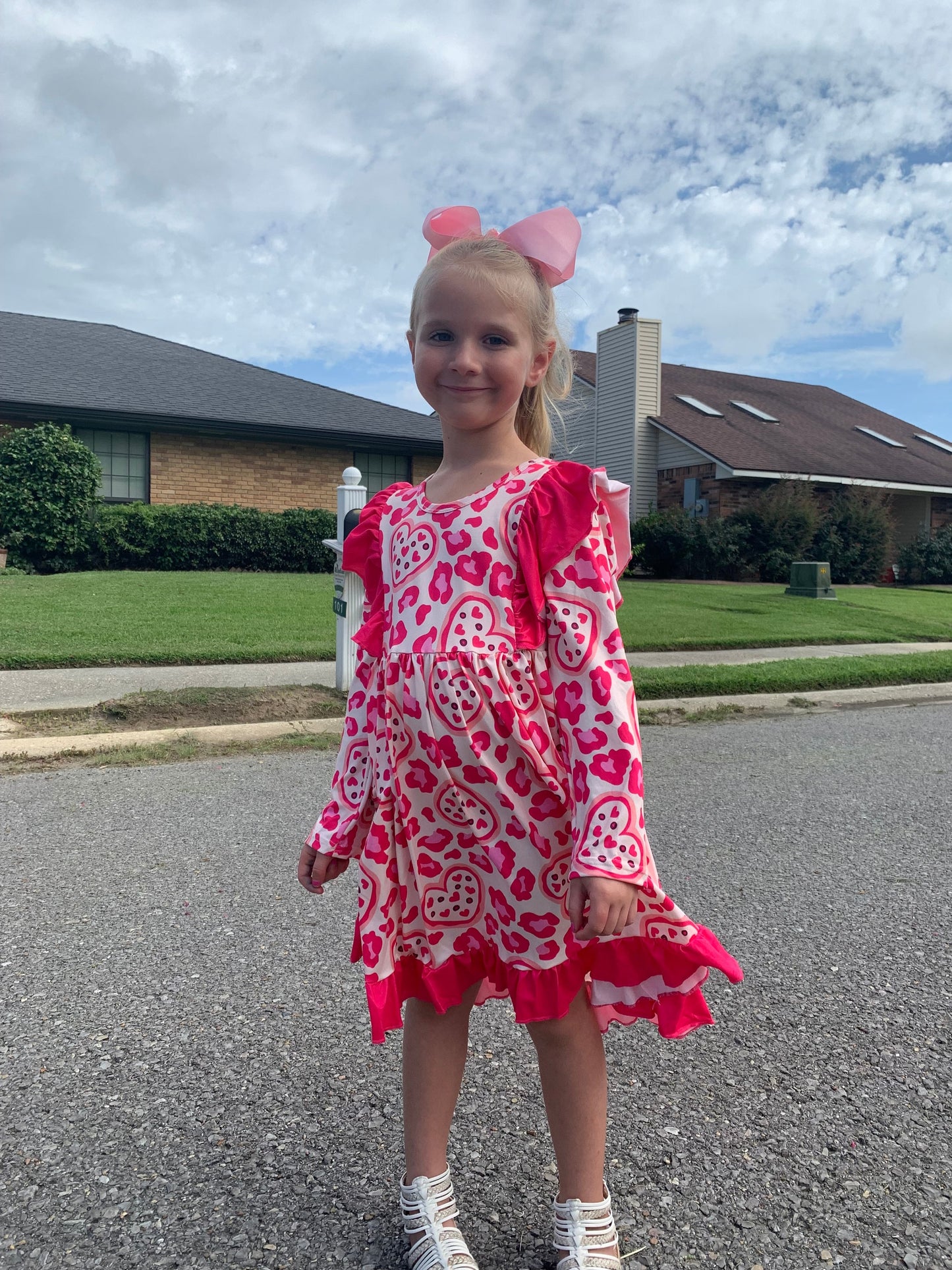 Leopard Pizza Love Ruffle Twirl Dress