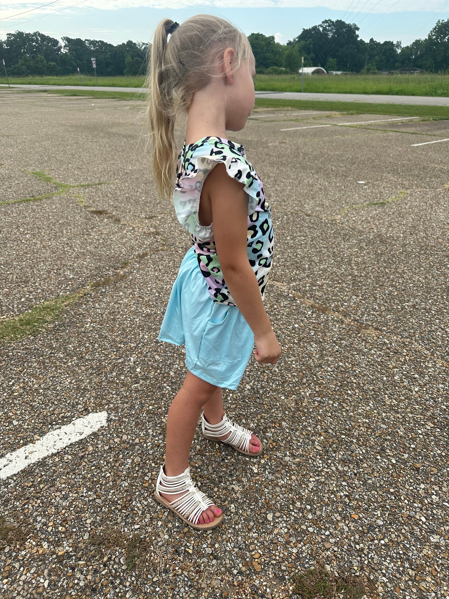 Pastel Leopard Skirt Set
