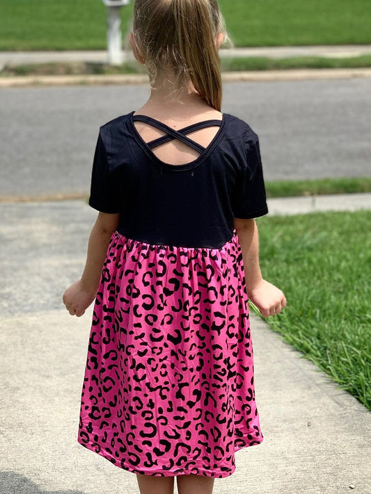 Pink Leopard Cap Dress