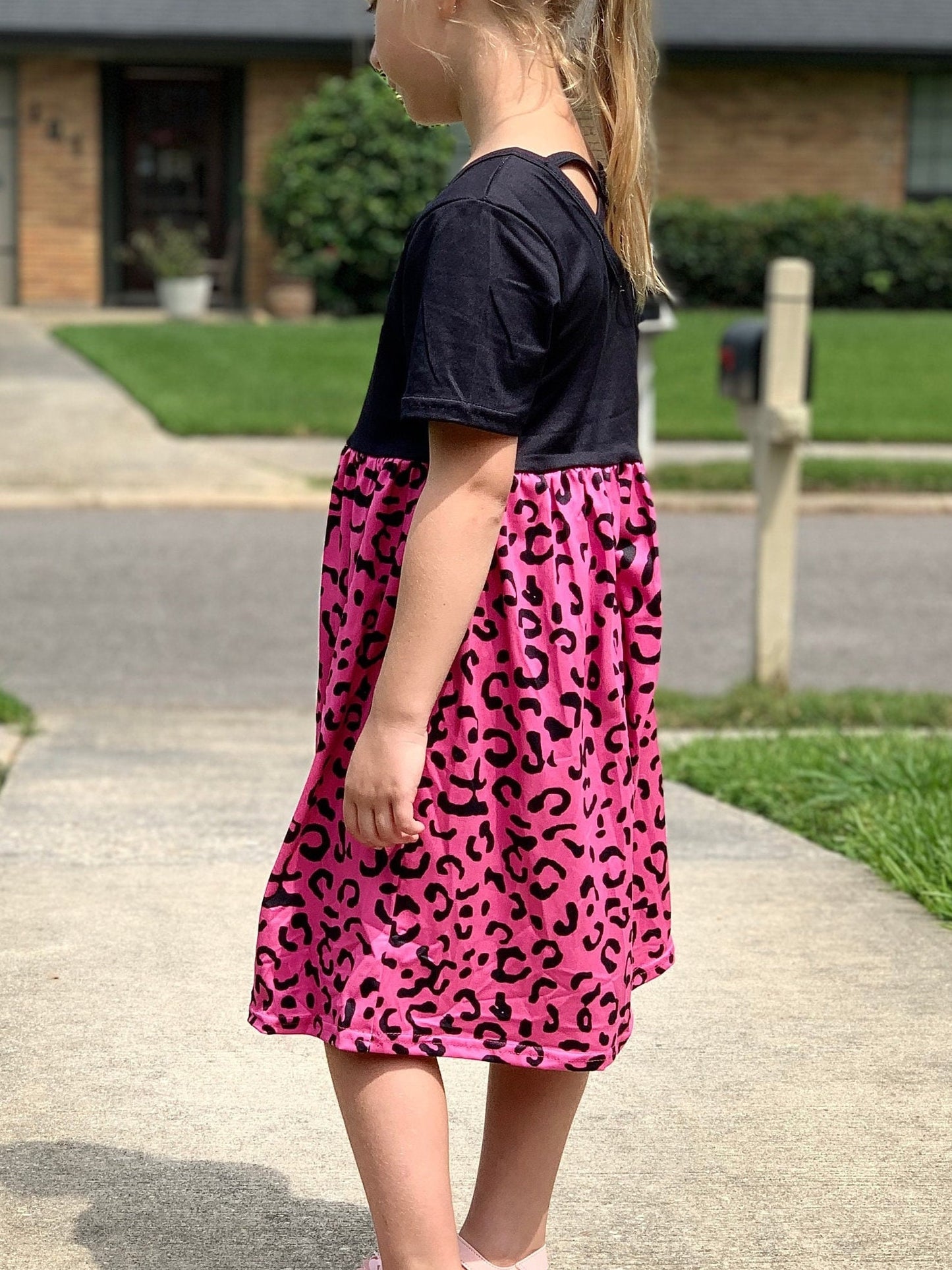 Pink Leopard Cap Dress