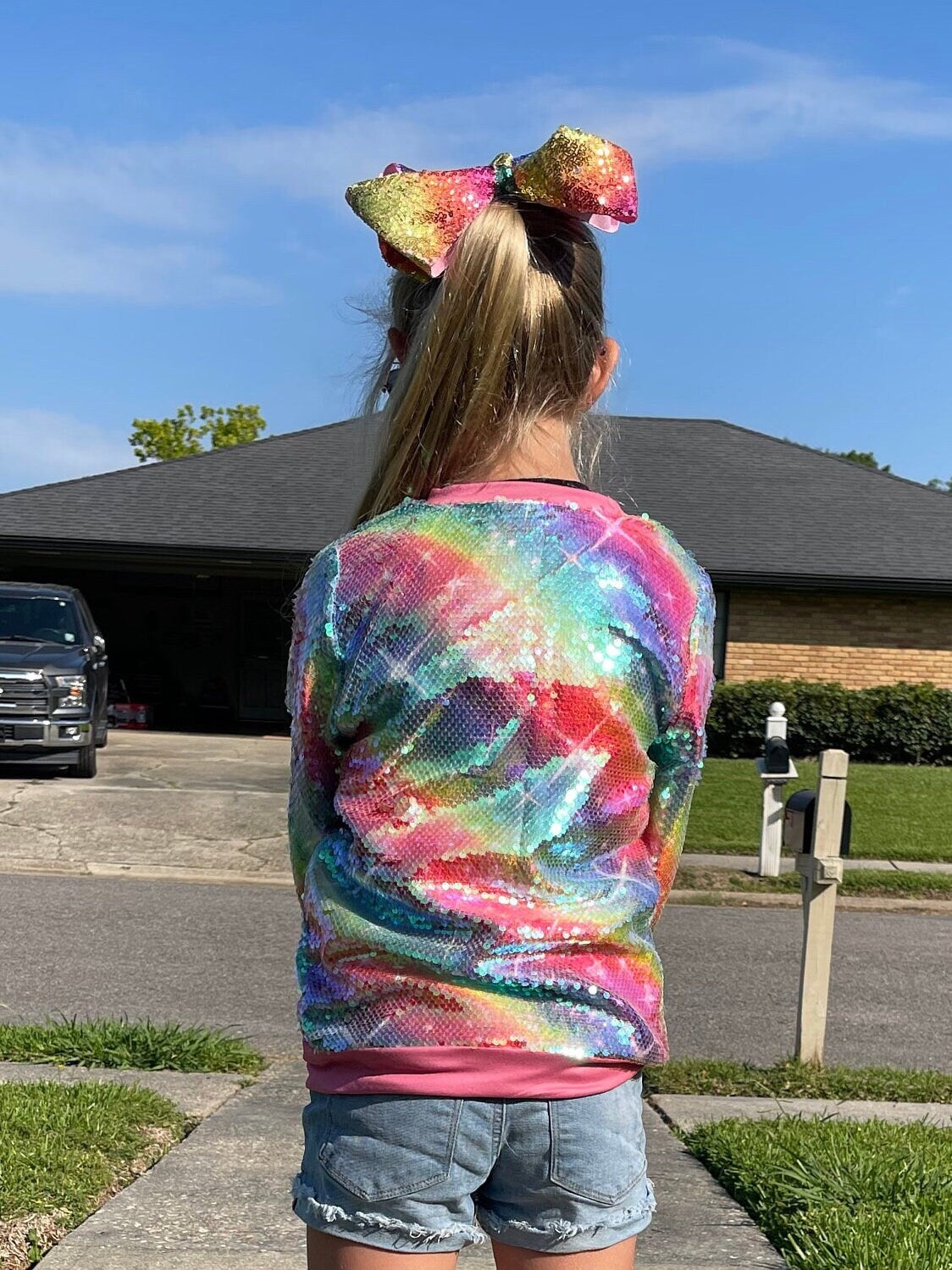 Rainbow Sparkly Sequin Jacket