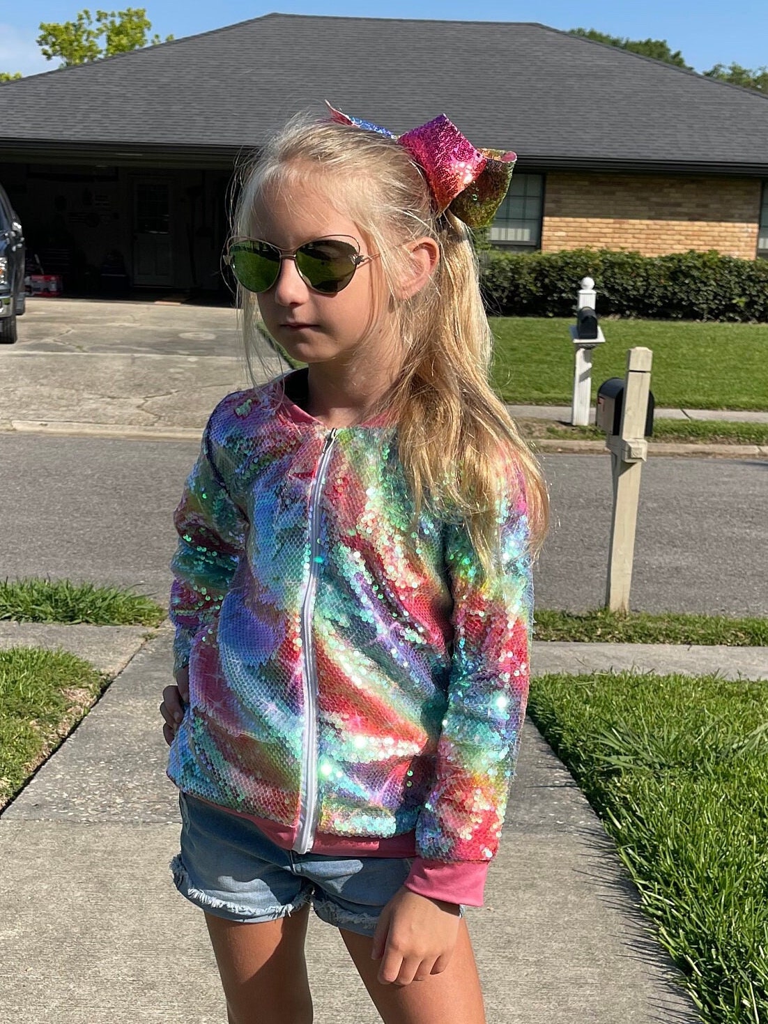 Rainbow Sparkly Sequin Jacket