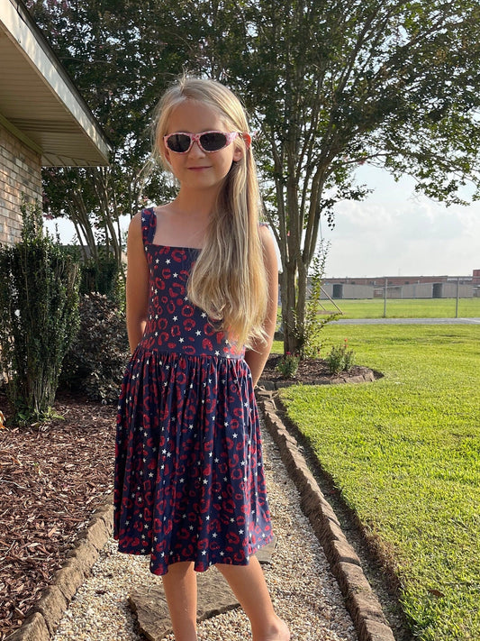 Red White and Blue Leopard Tank
