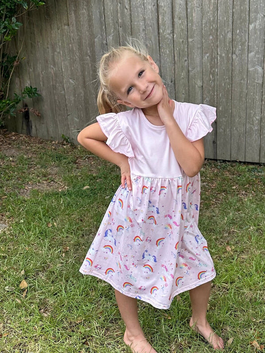Pink Unicorn Rainbow Dress