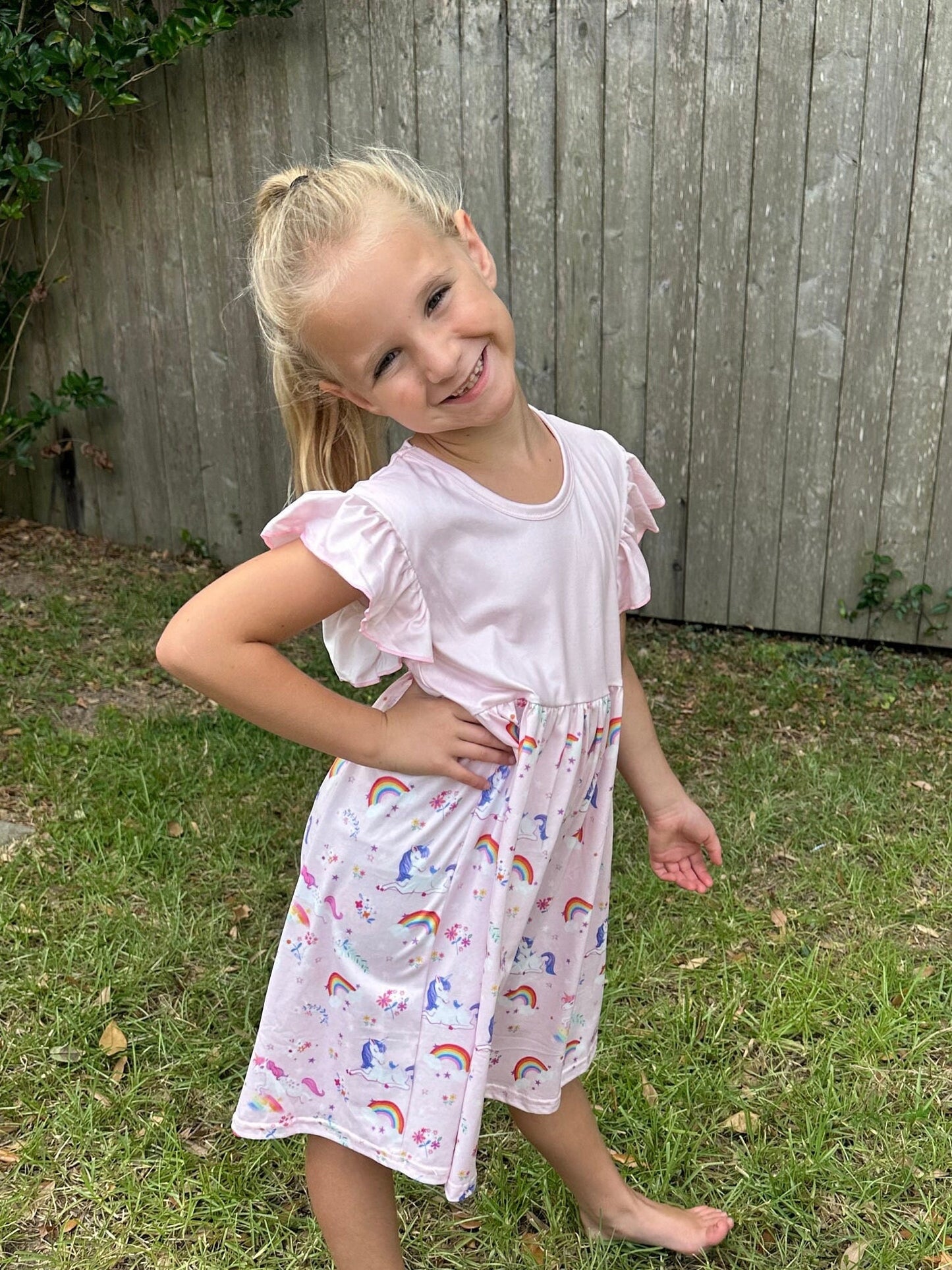 Pink Unicorn Rainbow Dress