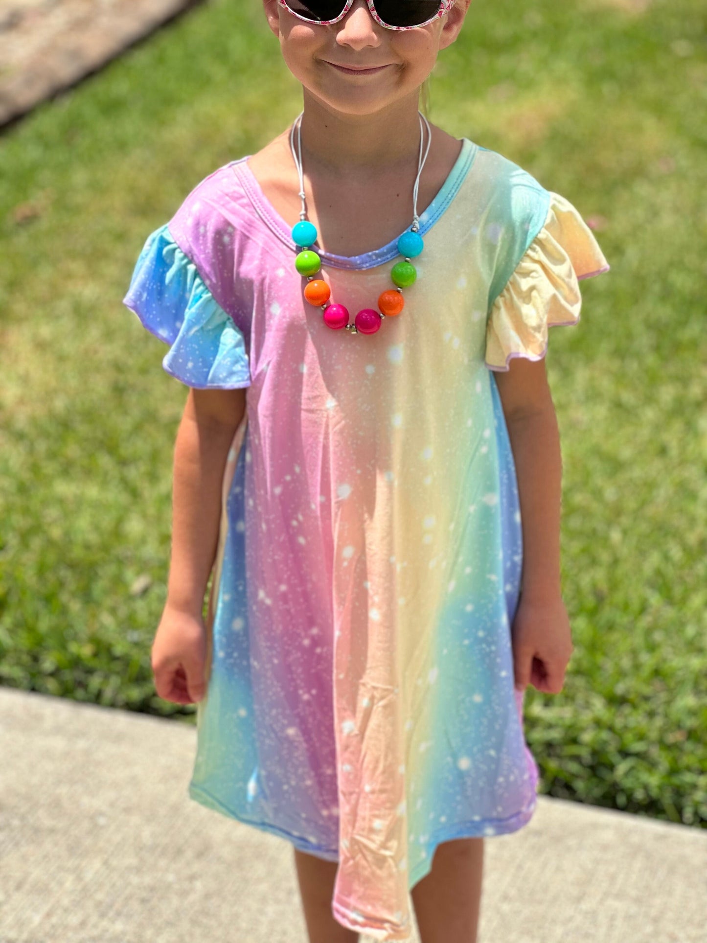 Rainbow Sparkle Swing Dress