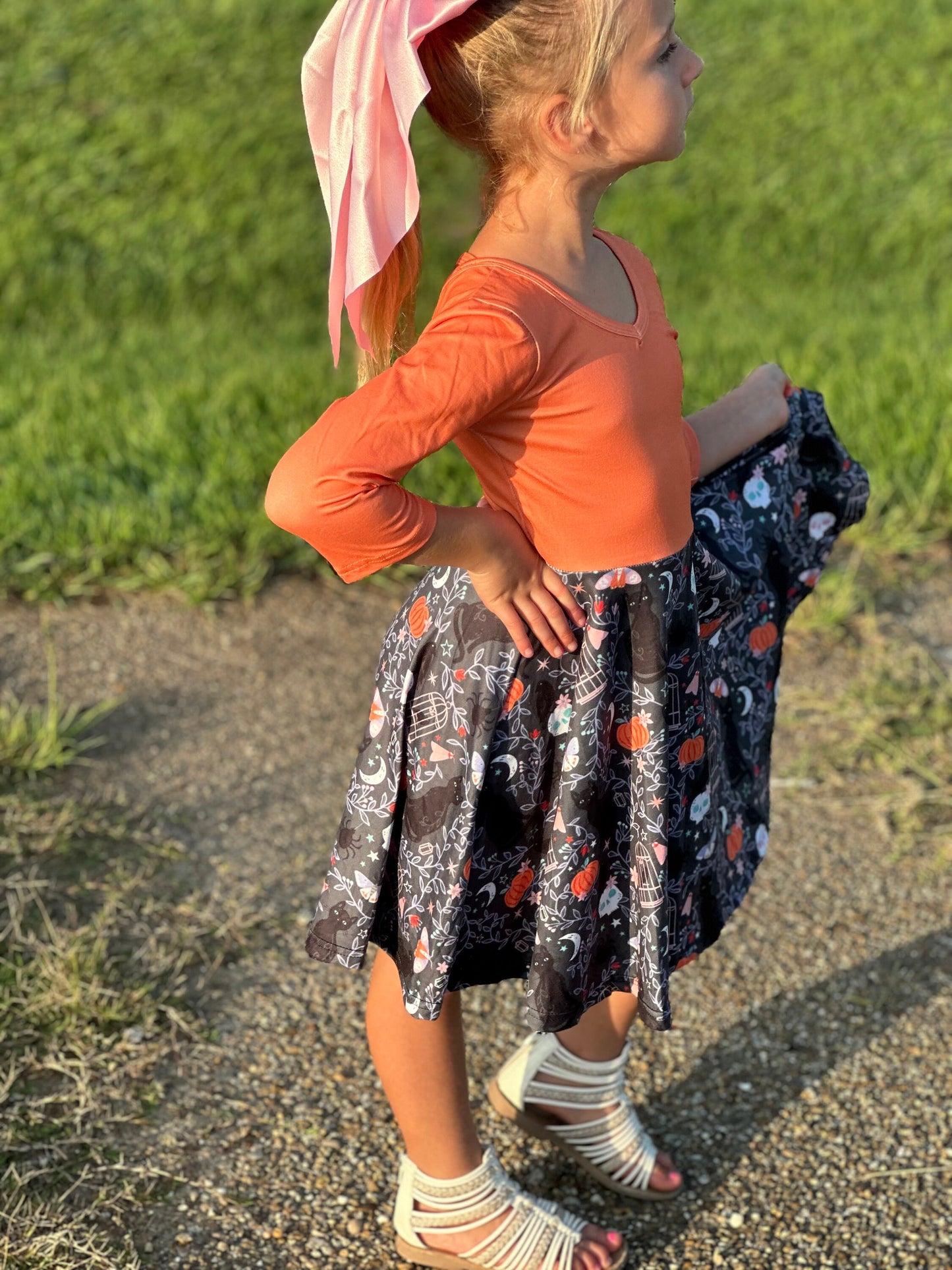 Halloween kitty and skulls ballerina Dress