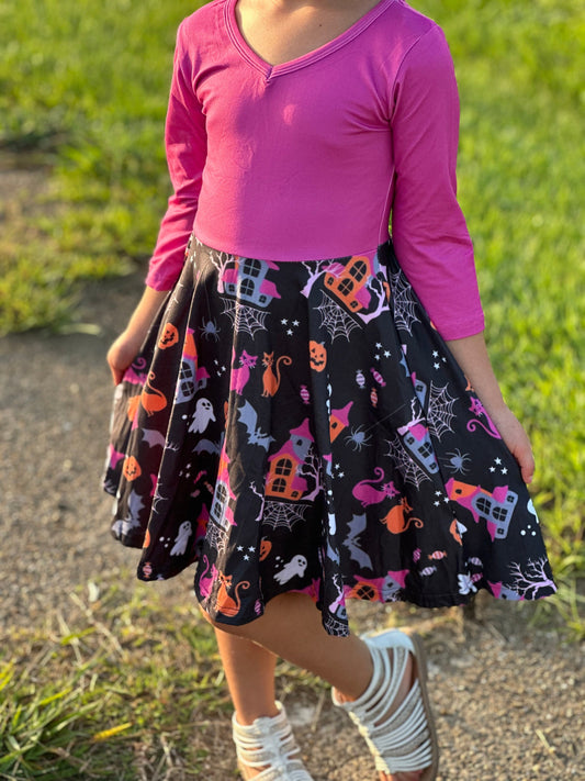 Haunted House Pink Top Ballerina Dress