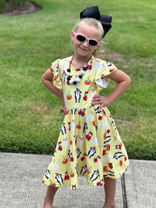 Halloween Puppies Twirl Dress