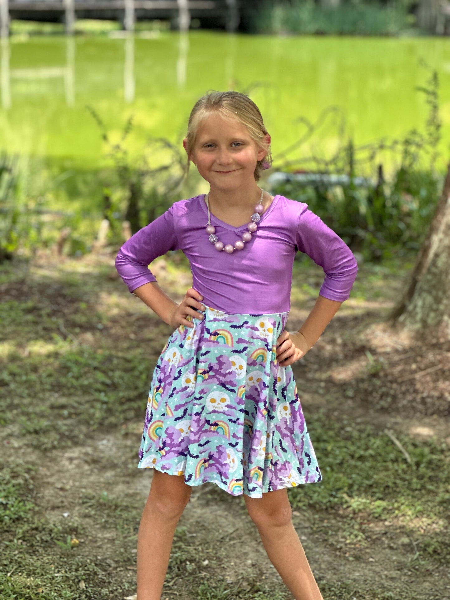 Bats and Rainbows Ballerina Twirl Dress