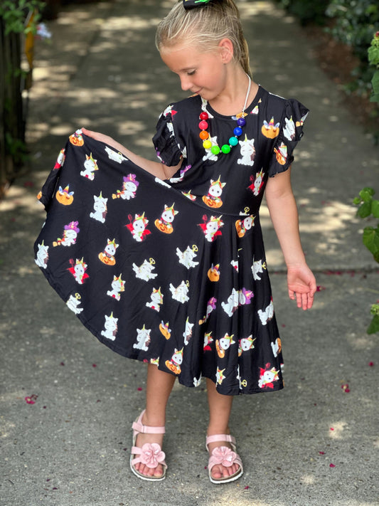 Halloween Unicorn twirl dress