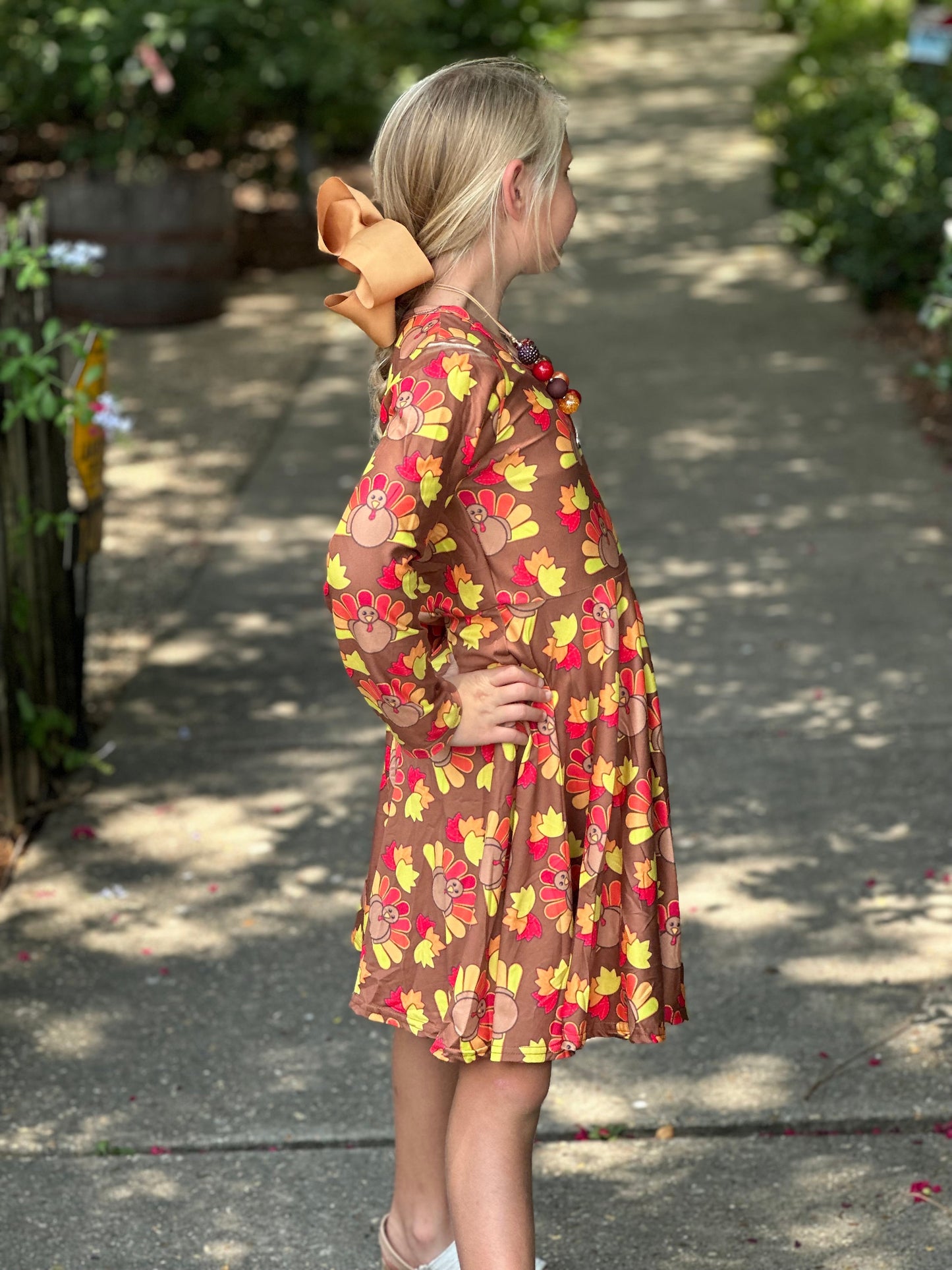 Long sleeve Turkey twirl dress