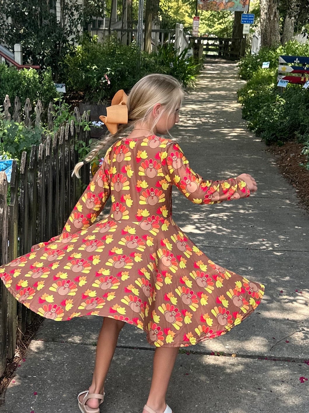 Long sleeve Turkey twirl dress