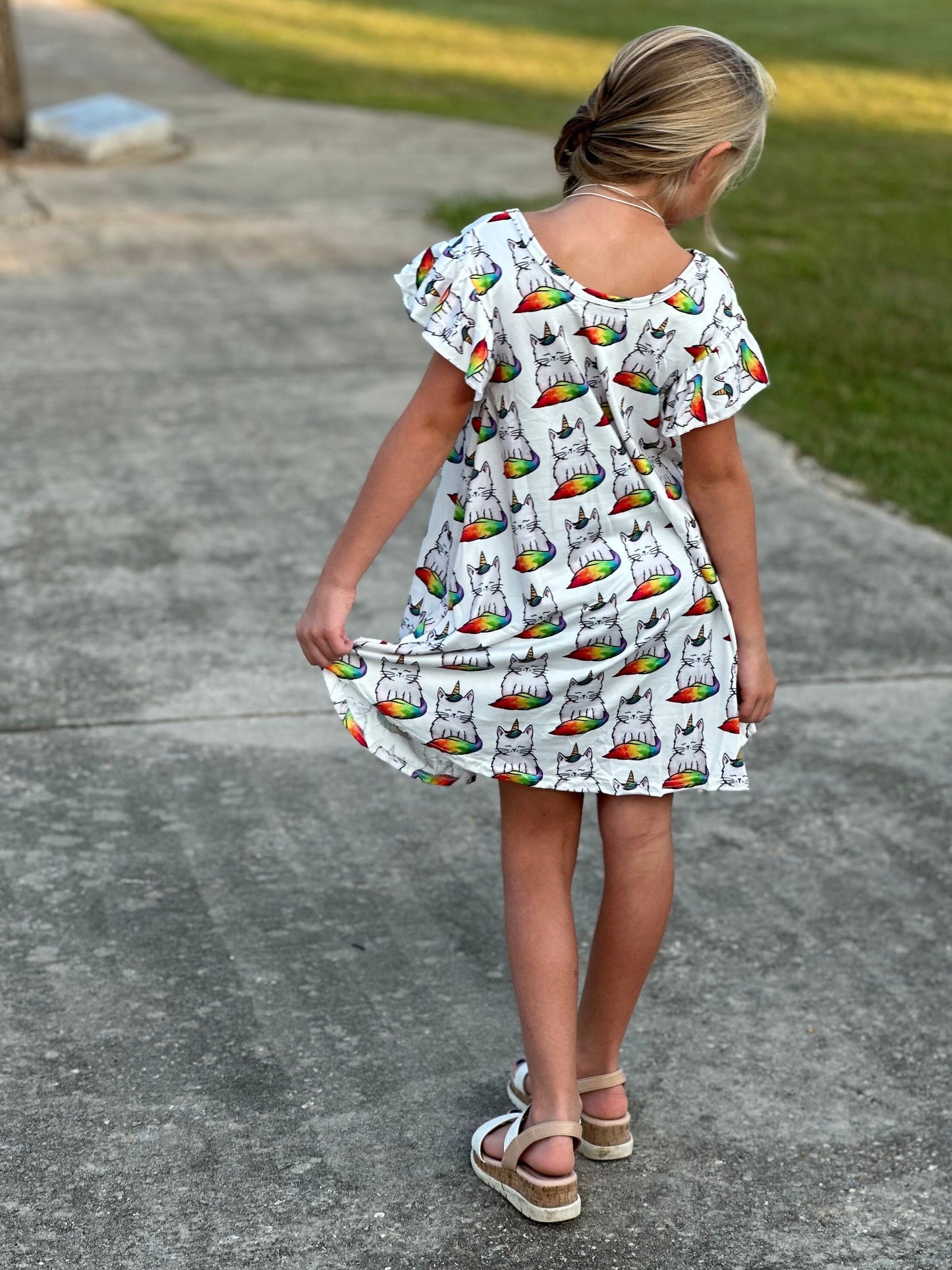 Rainbow Caticorn swing dress