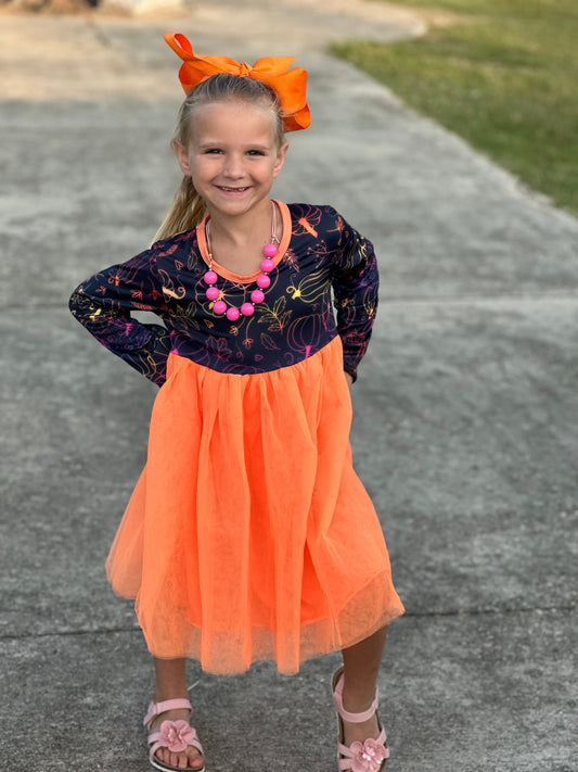 Pumpkin tulle dress