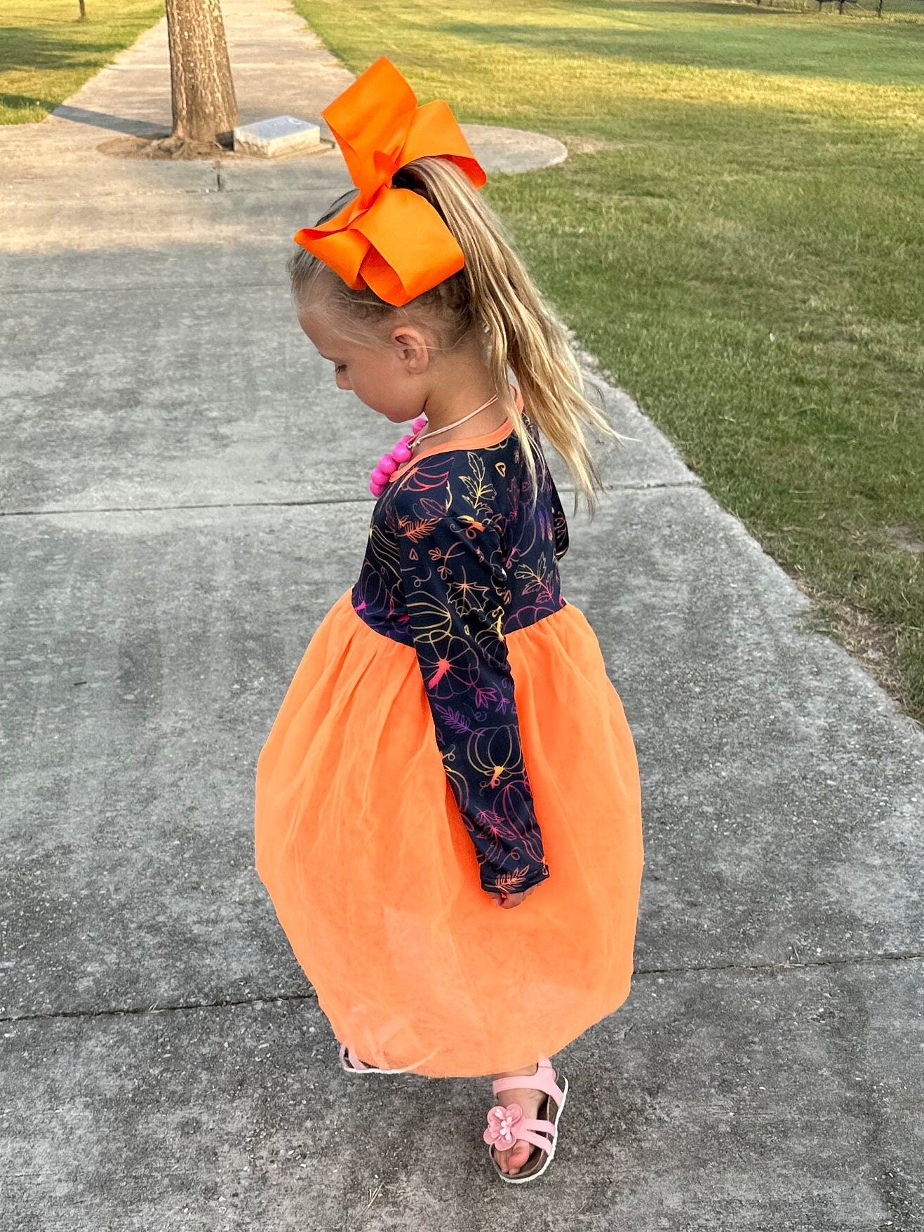 Pumpkin tulle dress
