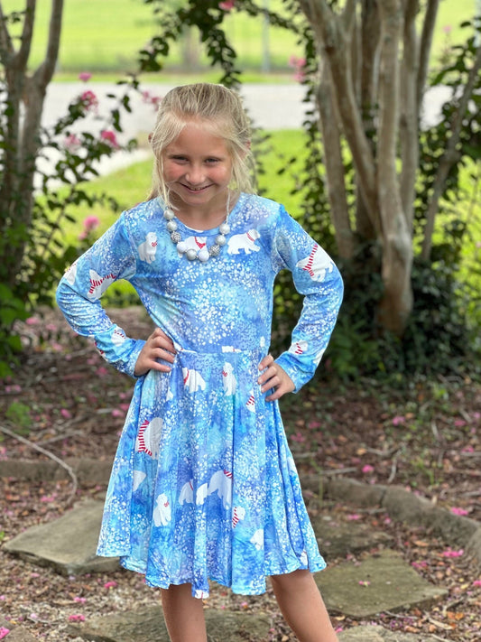 Snowy Polar Bears Twirl Dress