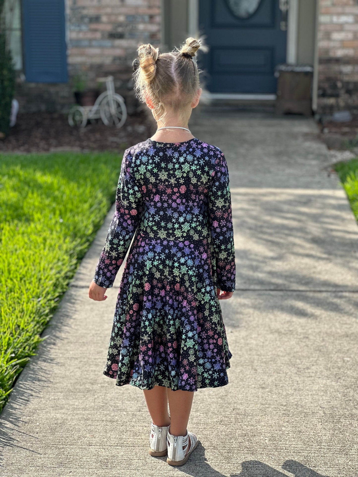 Rainbow Snowflakes Twirl Dress
