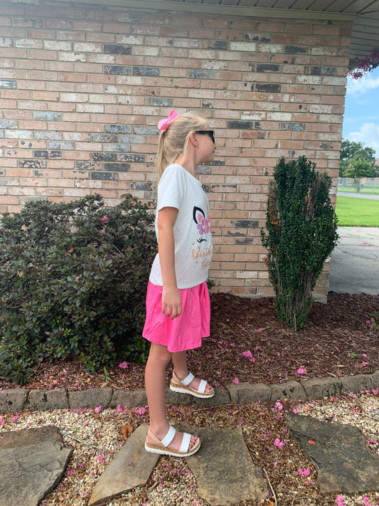 Pink Unicorn Birthday Skirt Set