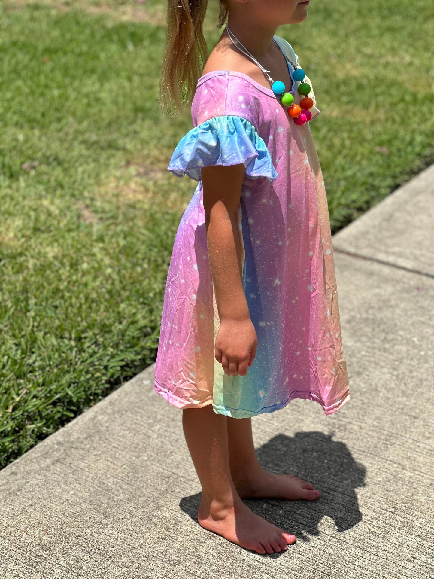 Rainbow Sparkle Swing Dress