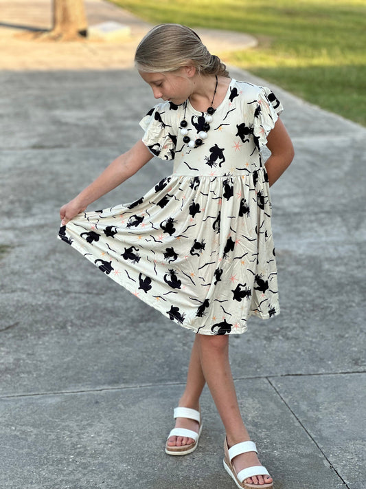 Halloween Cats Flutter Dress