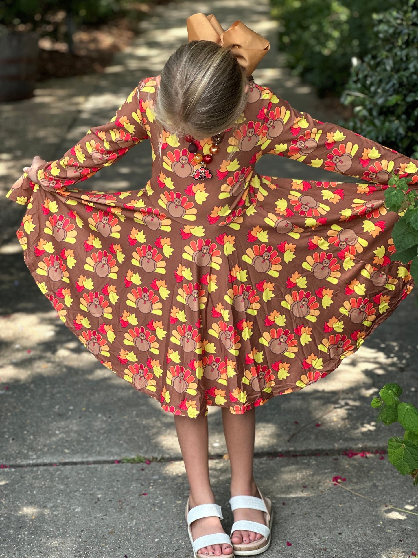 Long sleeve Turkey twirl dress