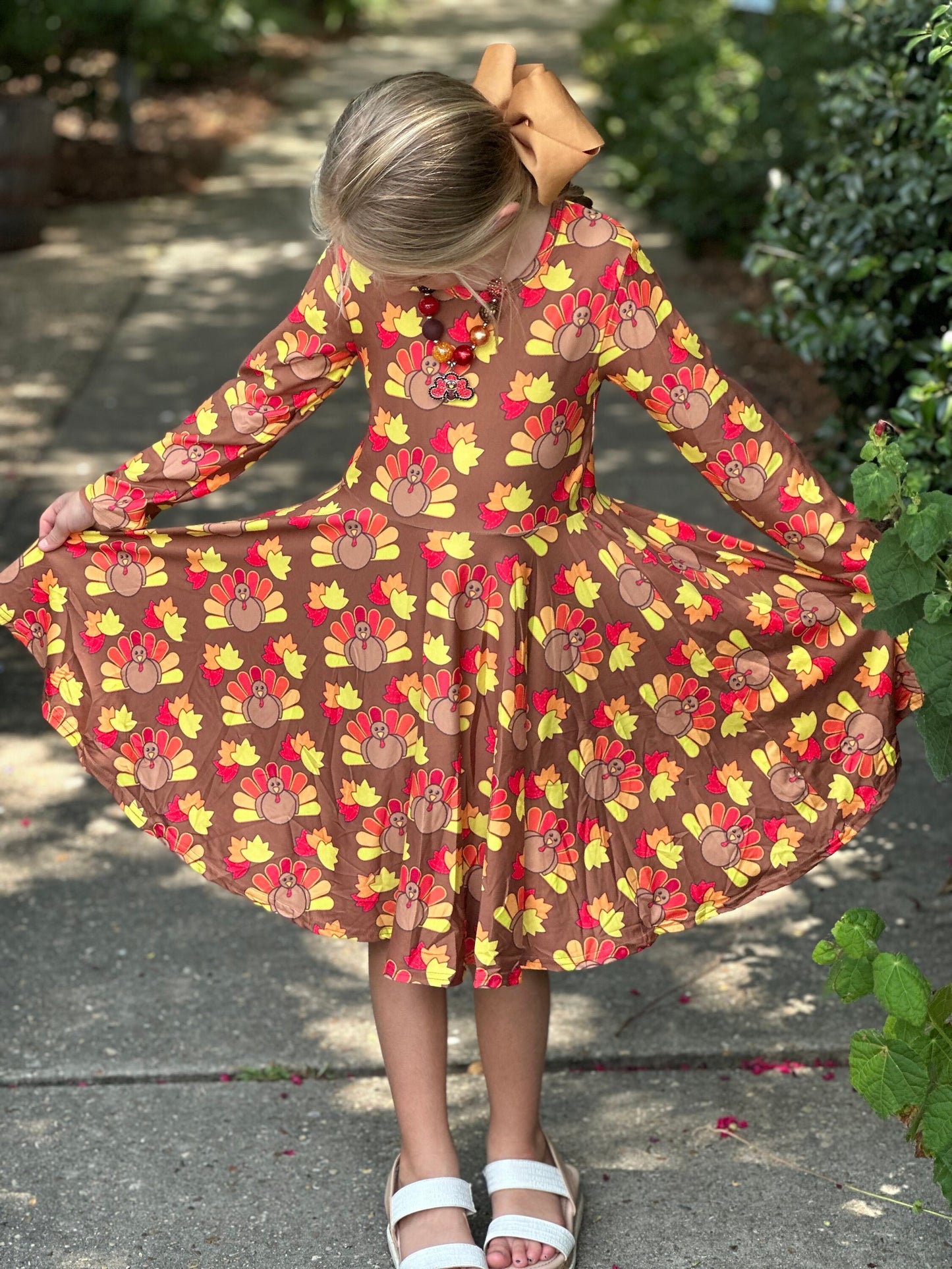 Long sleeve Turkey twirl dress
