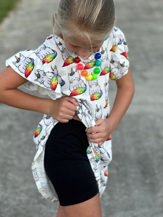 Rainbow Caticorn swing dress
