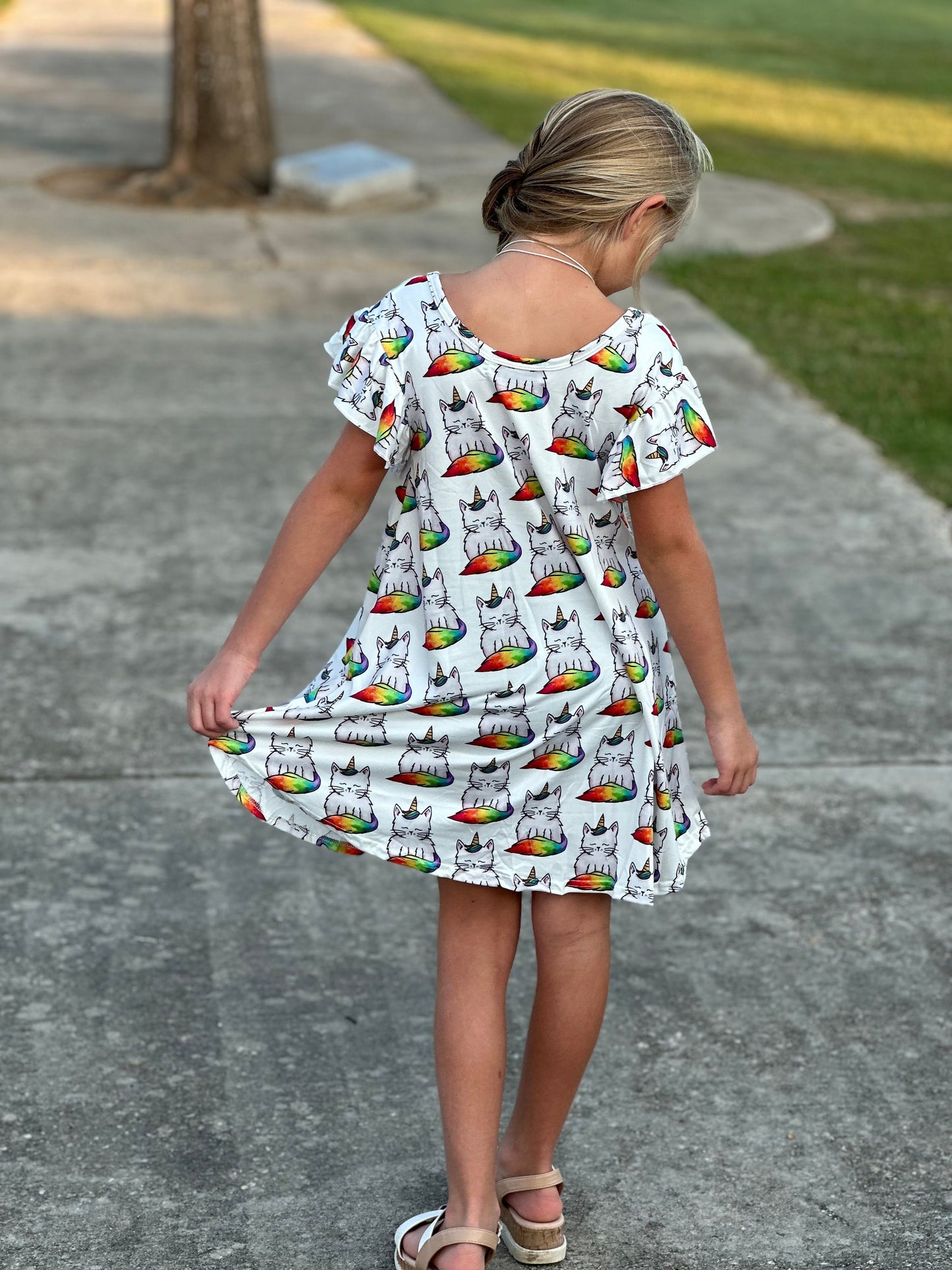Rainbow Caticorn swing dress