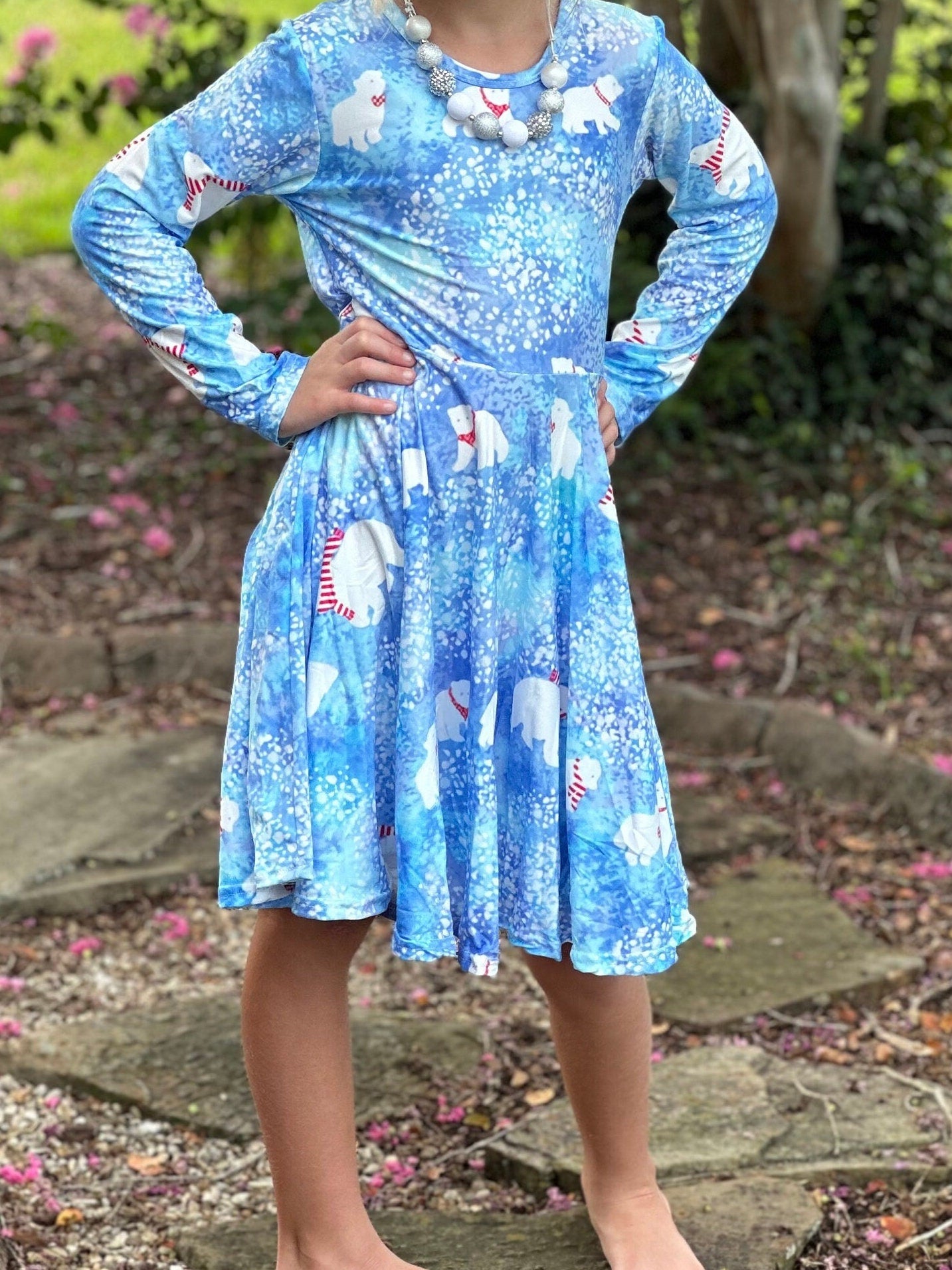 Snowy Polar Bears Twirl Dress