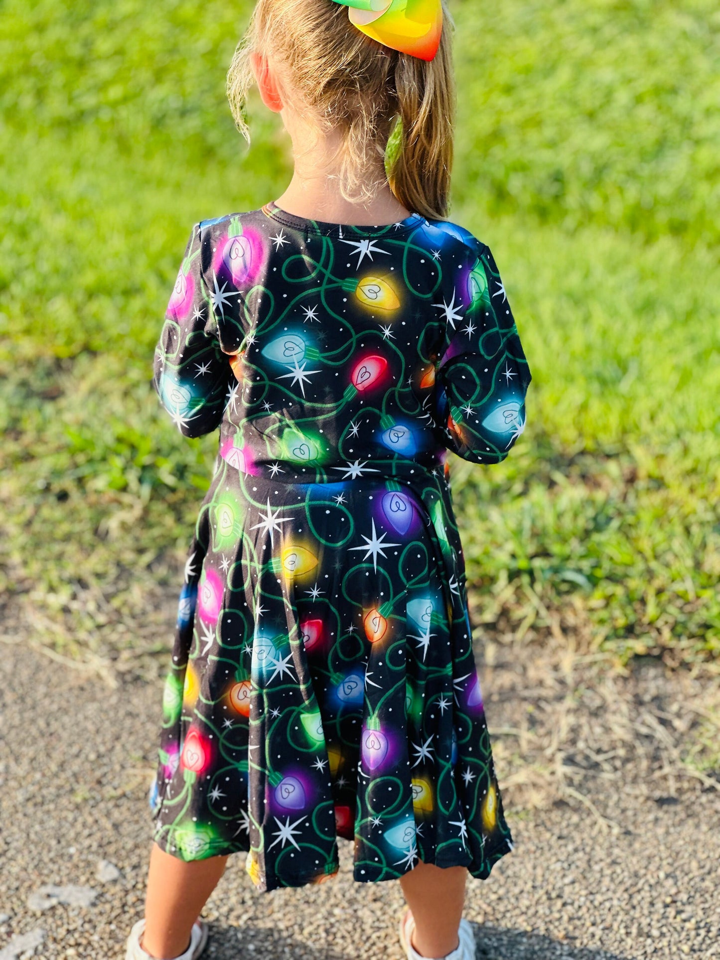 Christmas lights twirl dress