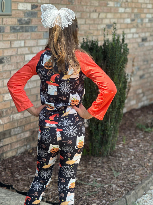 Kawaii Cats Halloween Leggings Set