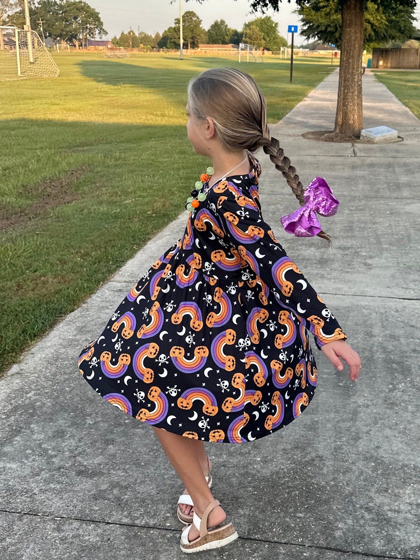 Rainbow pumpkin Halloween dress