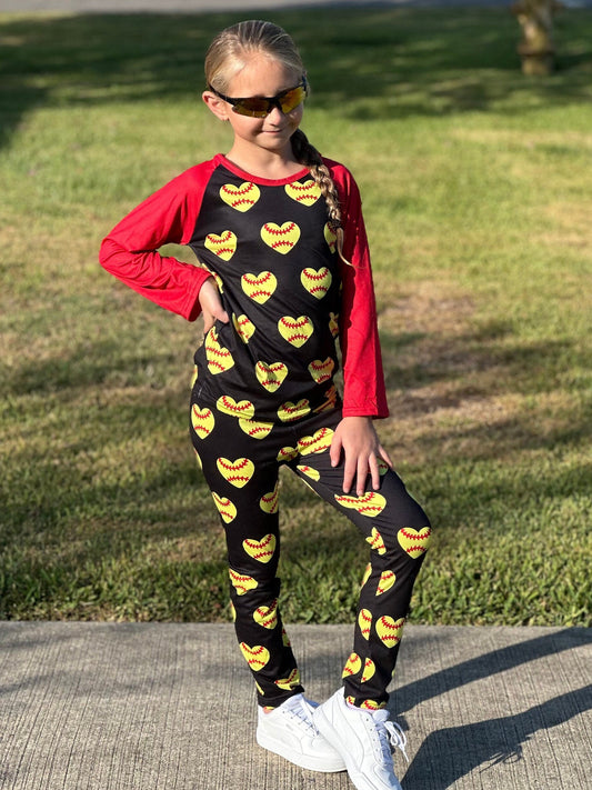 Softball love leggings Set