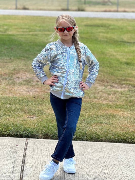 Silver sequin jacket