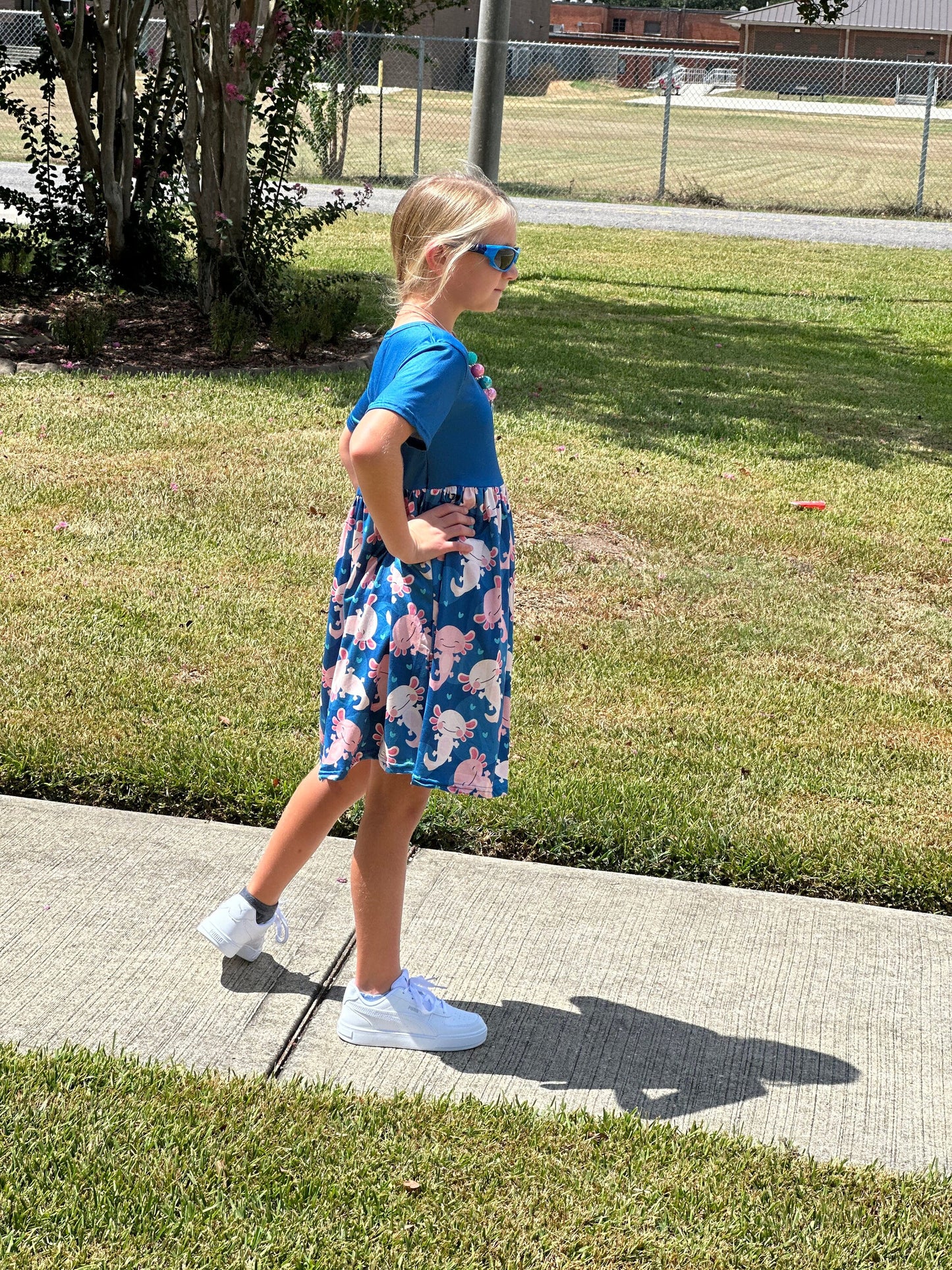 Teal Axolotl Dress